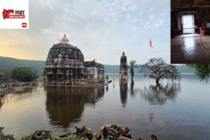 The water level of Lonar Lake rose