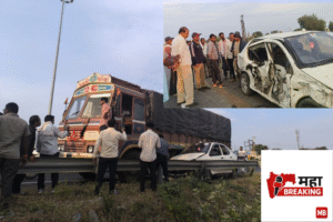 truck hits a parked car