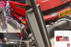 A motorcyclist was injured