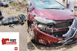 Speeding Two-Wheeler and Car