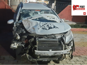 Eicher truck rams into car