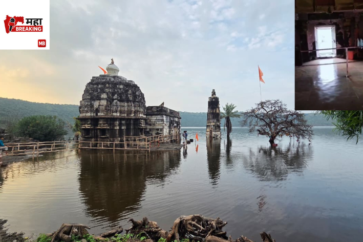 The water level of Lonar Lake rose