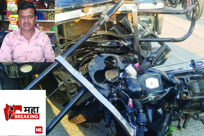 A black and yellow taxi and a motorcycle