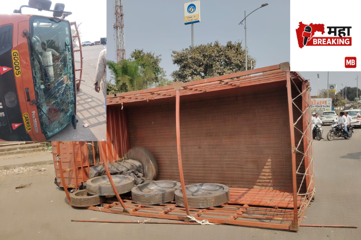 Eicher truck and bike collide