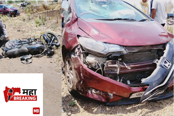 Speeding Two-Wheeler and Car