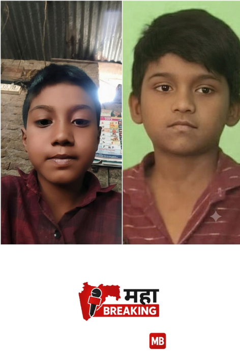 Two young children meet